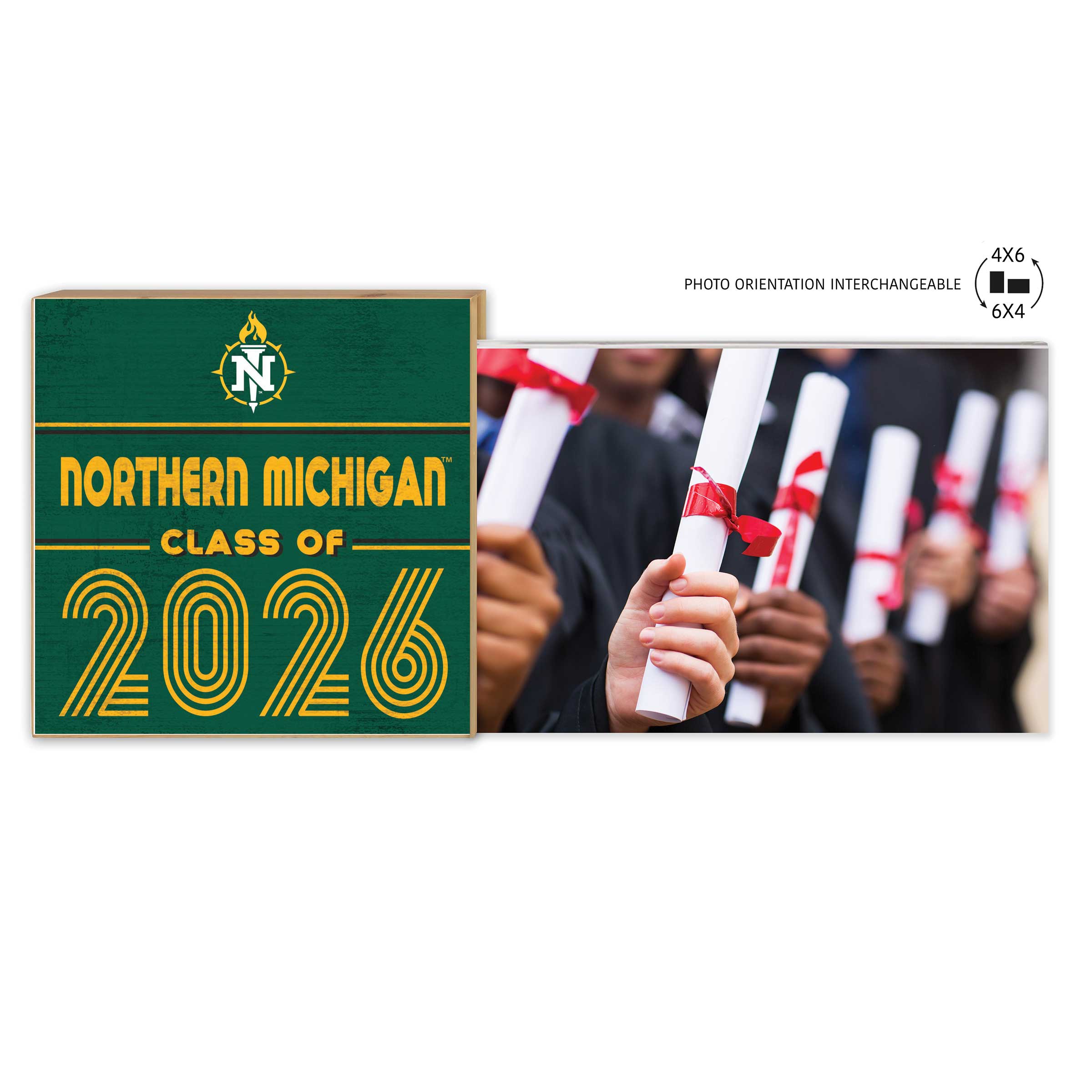 Northern Michigan Wildcats 5" x 10.5" 2026 Grad Floating Photo Frame