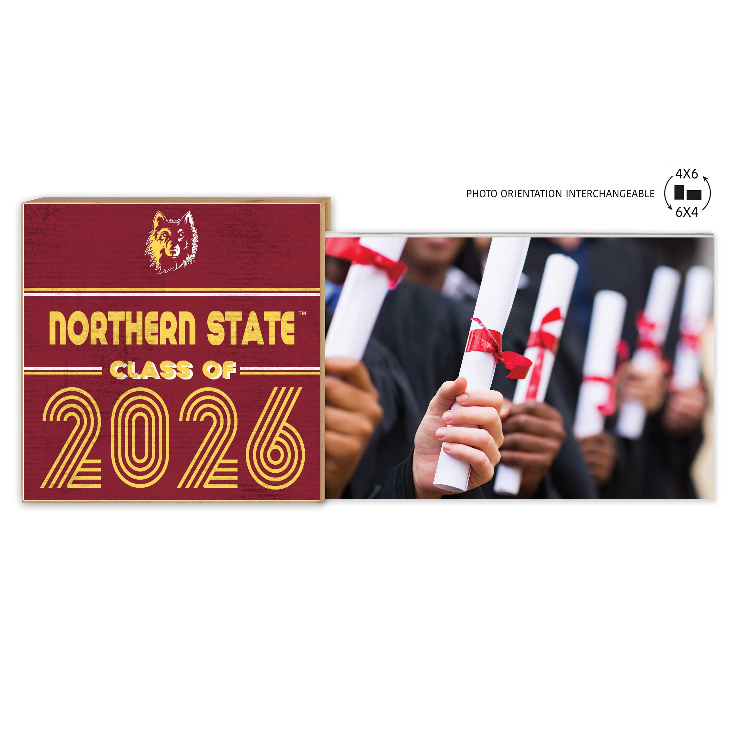 Northern State University Wolves 5" x 10.5" 2026 Grad Floating Photo Frame