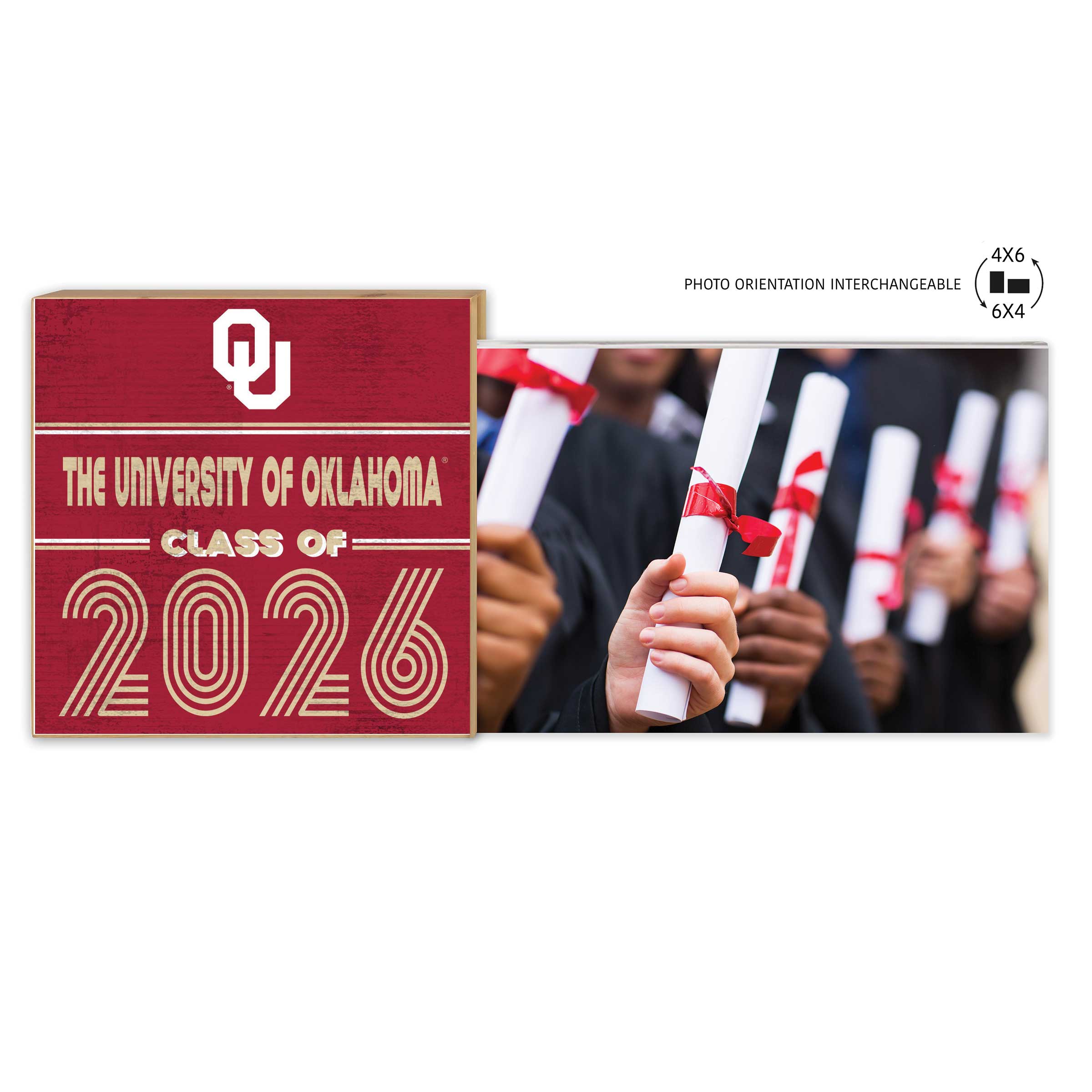 Oklahoma Sooners 5" x 10.5" 2026 Grad Floating Photo Frame