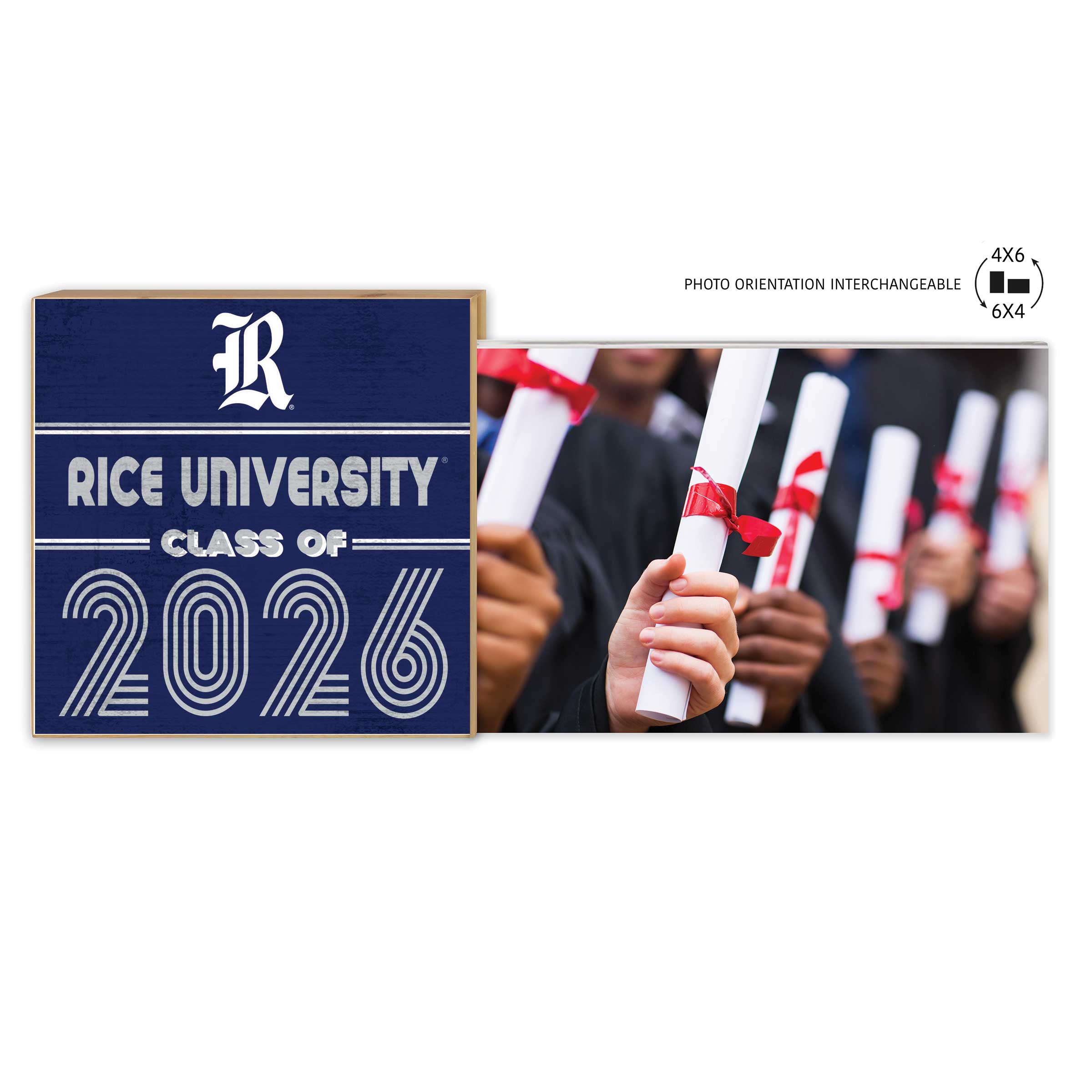 Rice Owls 5" x 10.5" 2026 Grad Floating Photo Frame