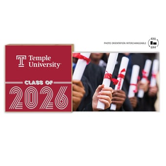 Temple Owls 5" x 10.5" 2026 Grad Floating Photo Frame