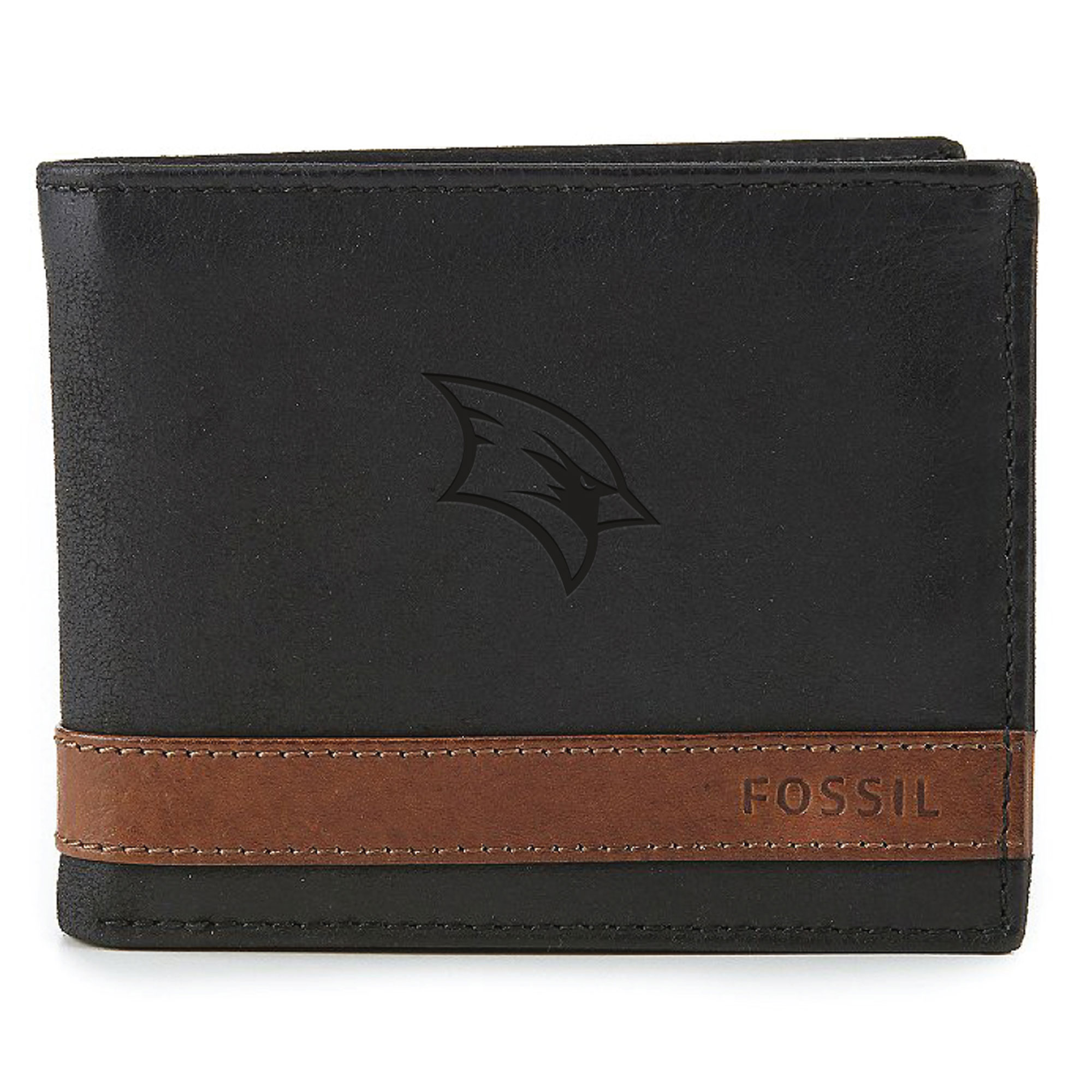 Fossil Black Saginaw Valley State Cardinals Quinn Flip ID Bifold Wallet