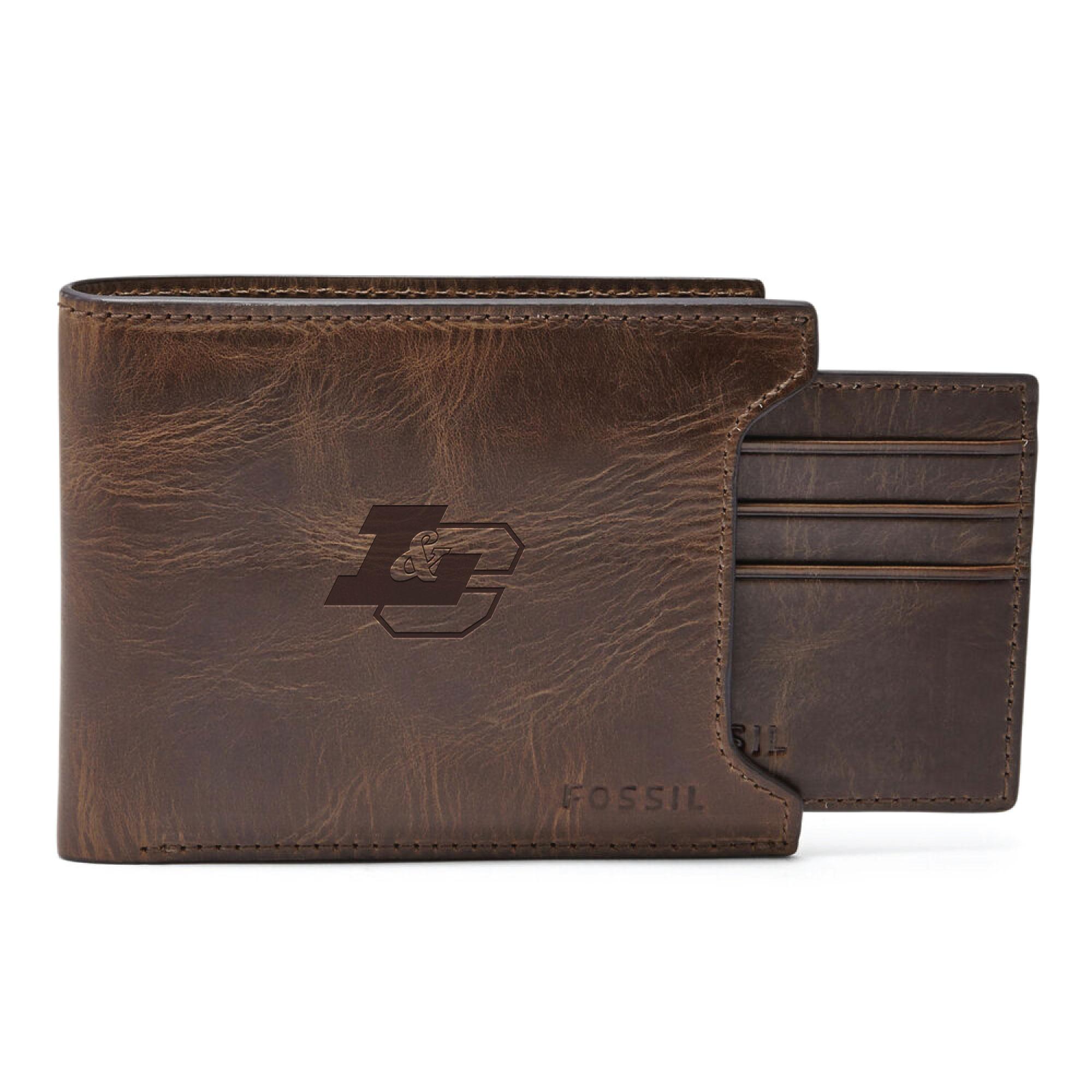 Fossil Brown Lewis & Clark College Pioneers Derrick Sliding Two-In-One Wallet