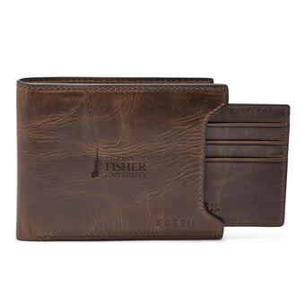 Fossil Brown St. John Fisher Cardinals Derrick Sliding Two-In-One Wallet