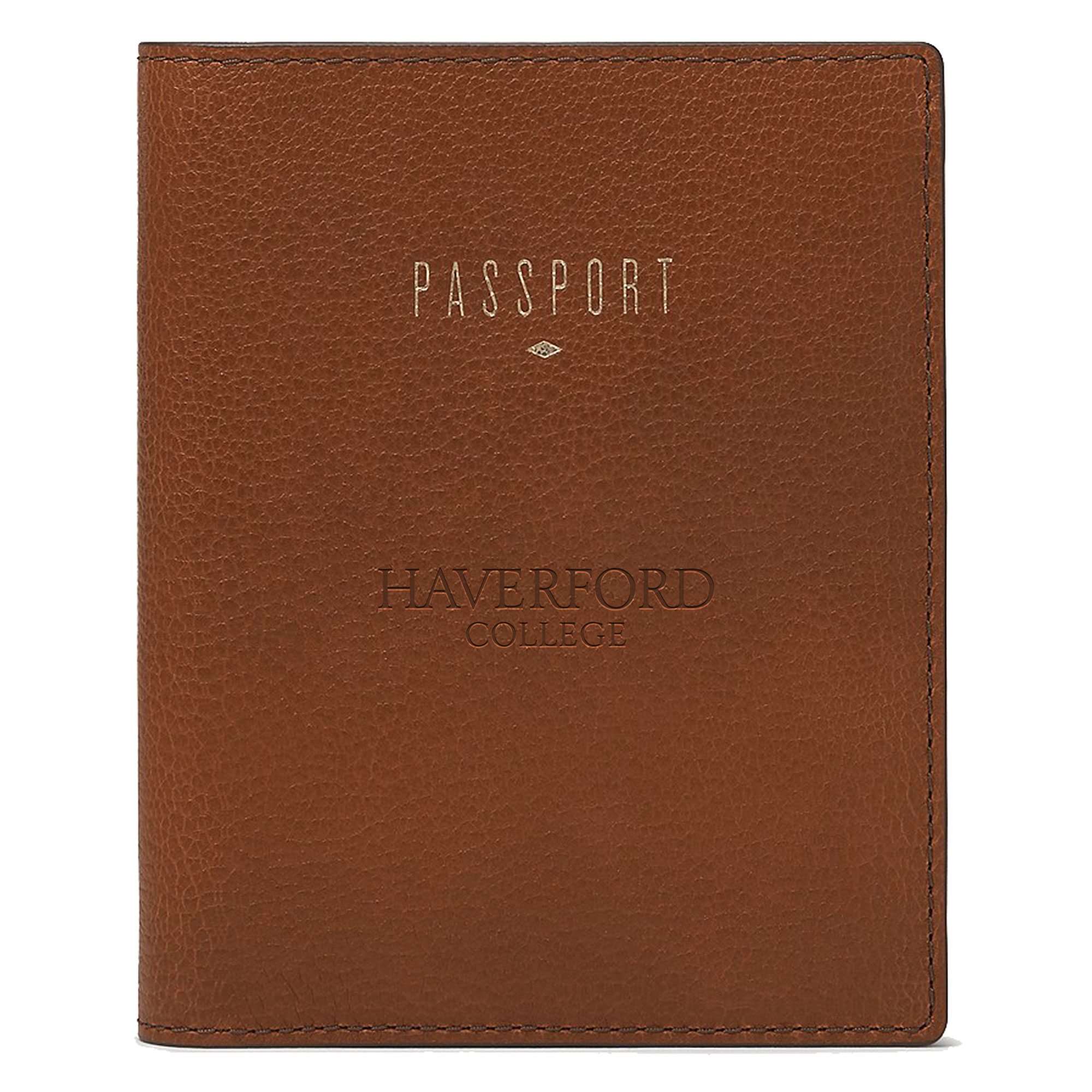 Fossil Brown Haverford College Travel RFID Passport Case