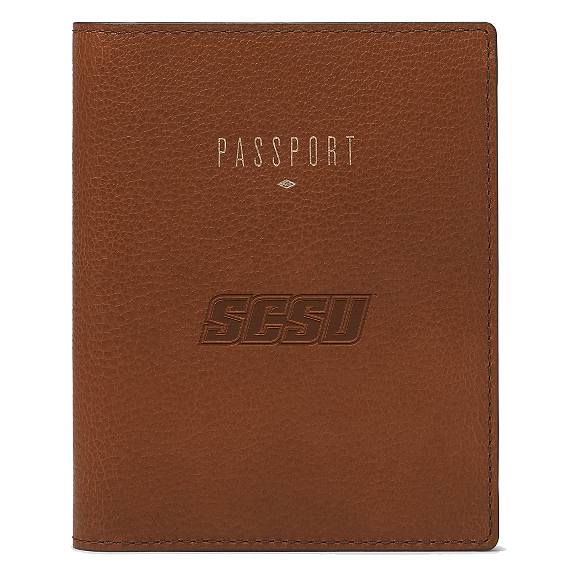 Fossil Brown Southern Connecticut State Owls Travel RFID Passport Case