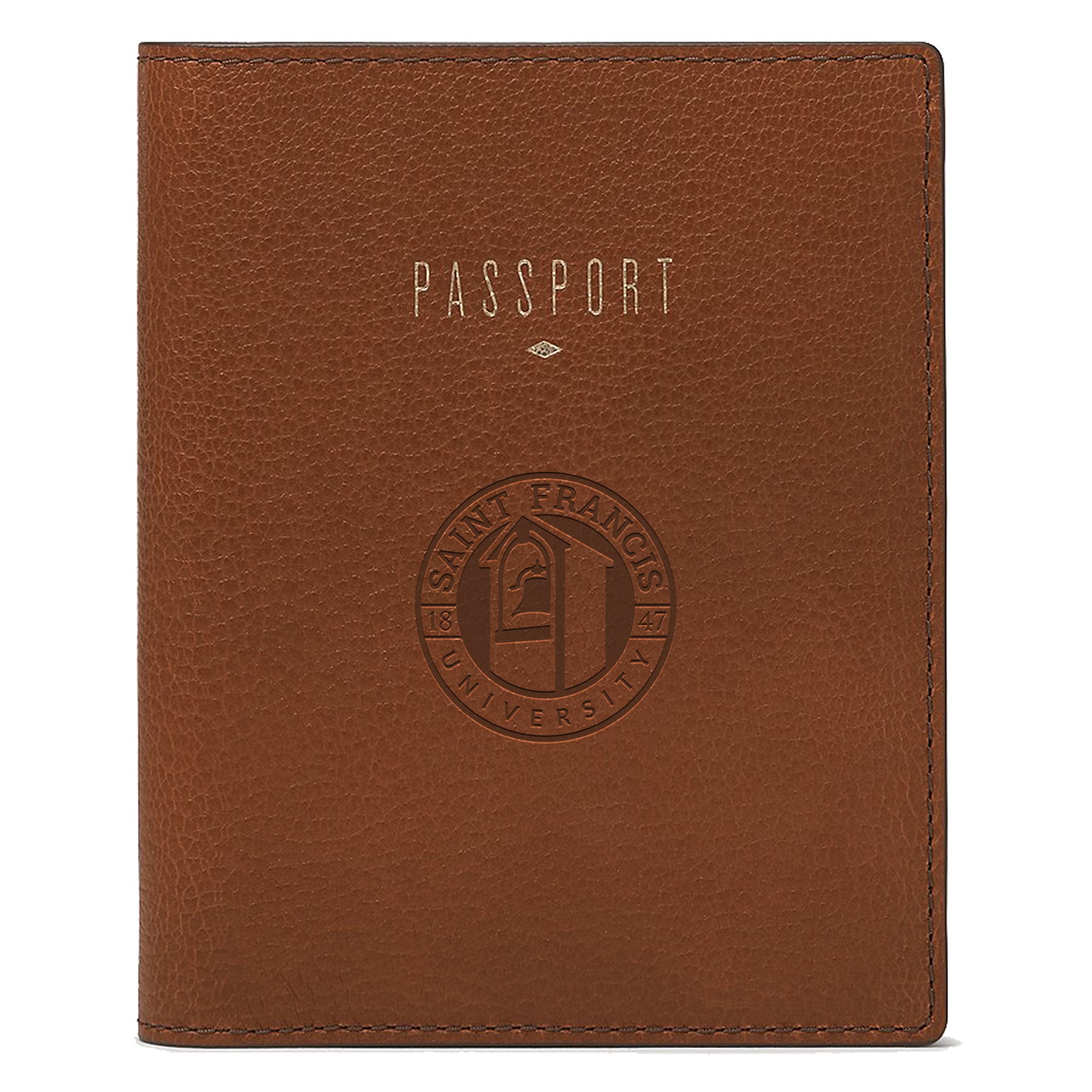 Fossil Brown Saint Francis Red Flash Travel RFID Passport Case