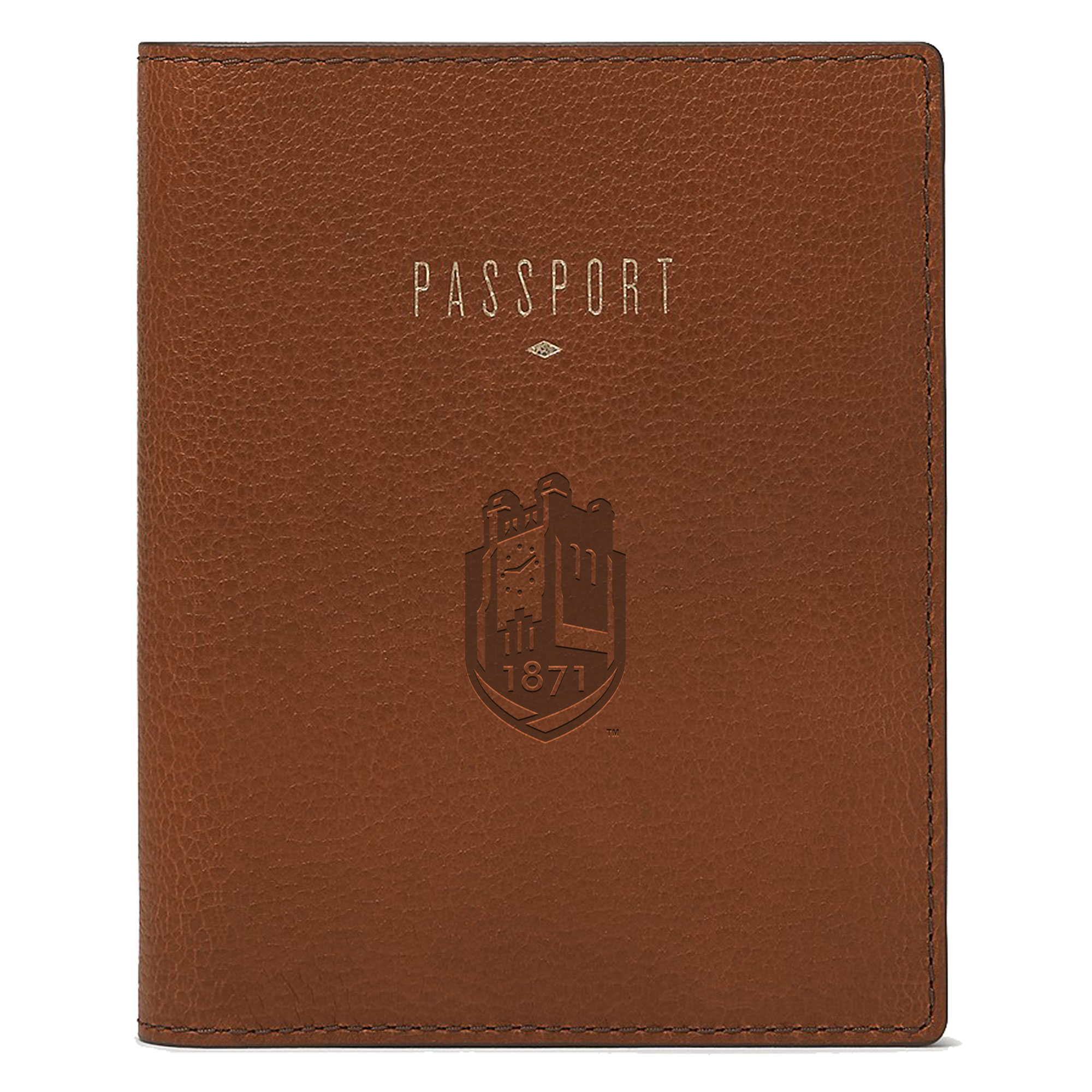 Fossil Brown SUNY Geneseo Knights Travel RFID Passport Case