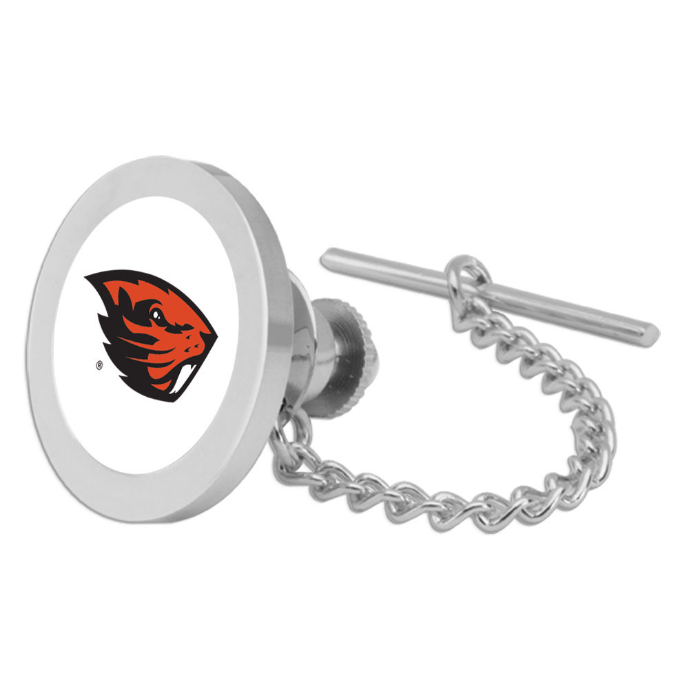 Silver Oregon State Beavers Tie Tack/Lapel Pin