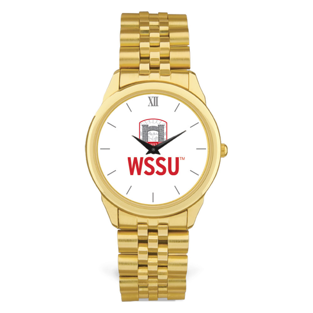 Men's  Gold Winston-Salem State Rams Rolled Link Watch