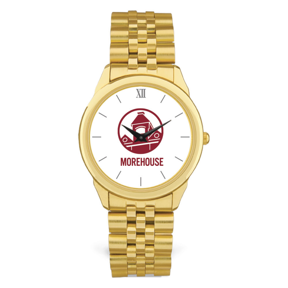 Men's  Gold Morehouse Maroon Tigers Rolled Link Watch