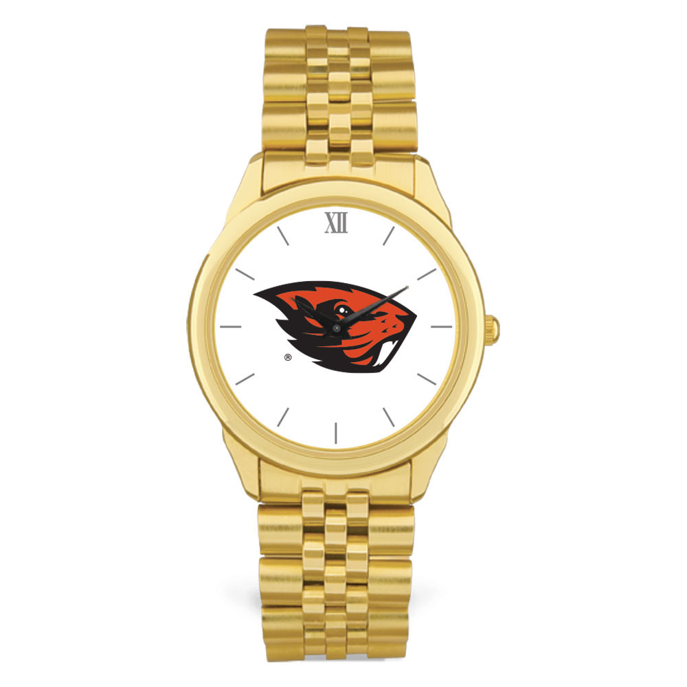 Men's  Gold Oregon State Beavers Rolled Link Watch