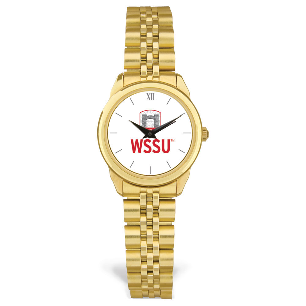 Women's  Gold Winston-Salem State Rams Rolled Link Bracelet Wristwatch