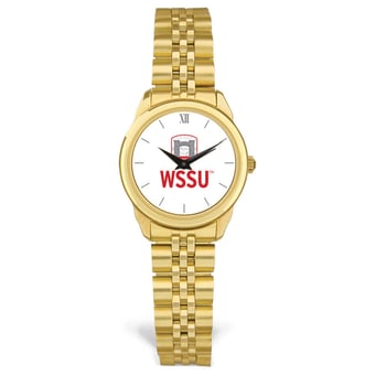 Women's  Gold Winston-Salem State Rams Rolled Link Bracelet Wristwatch