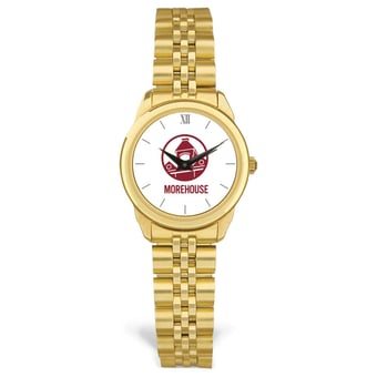 Women's  Gold Morehouse Maroon Tigers Rolled Link Bracelet Wristwatch