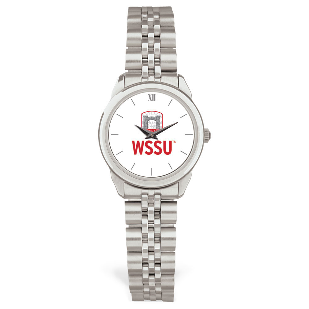 Women's  Silver Winston-Salem State Rams Rolled Link Bracelet Wristwatch