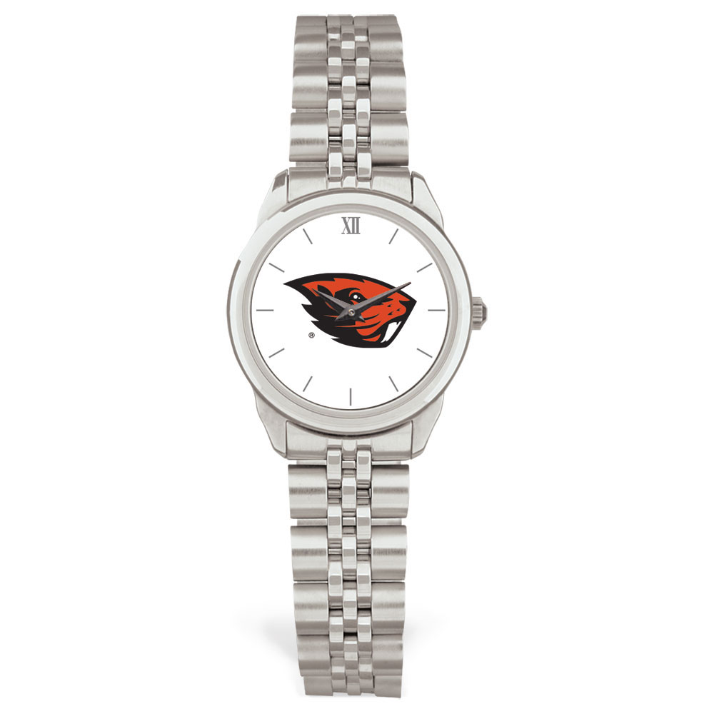Women's  Silver Oregon State Beavers Rolled Link Bracelet Wristwatch