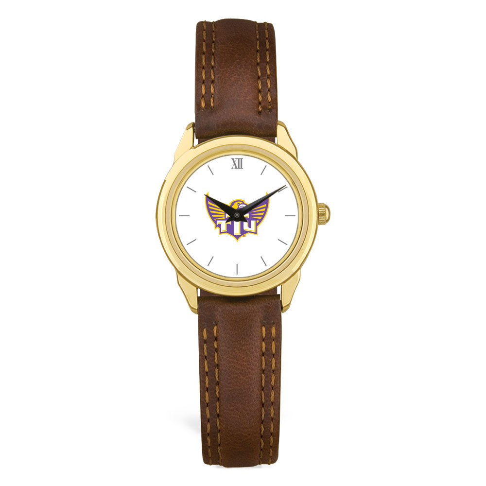 Women's  Gold Tennessee Tech Golden Eagles Brown Leather Watch