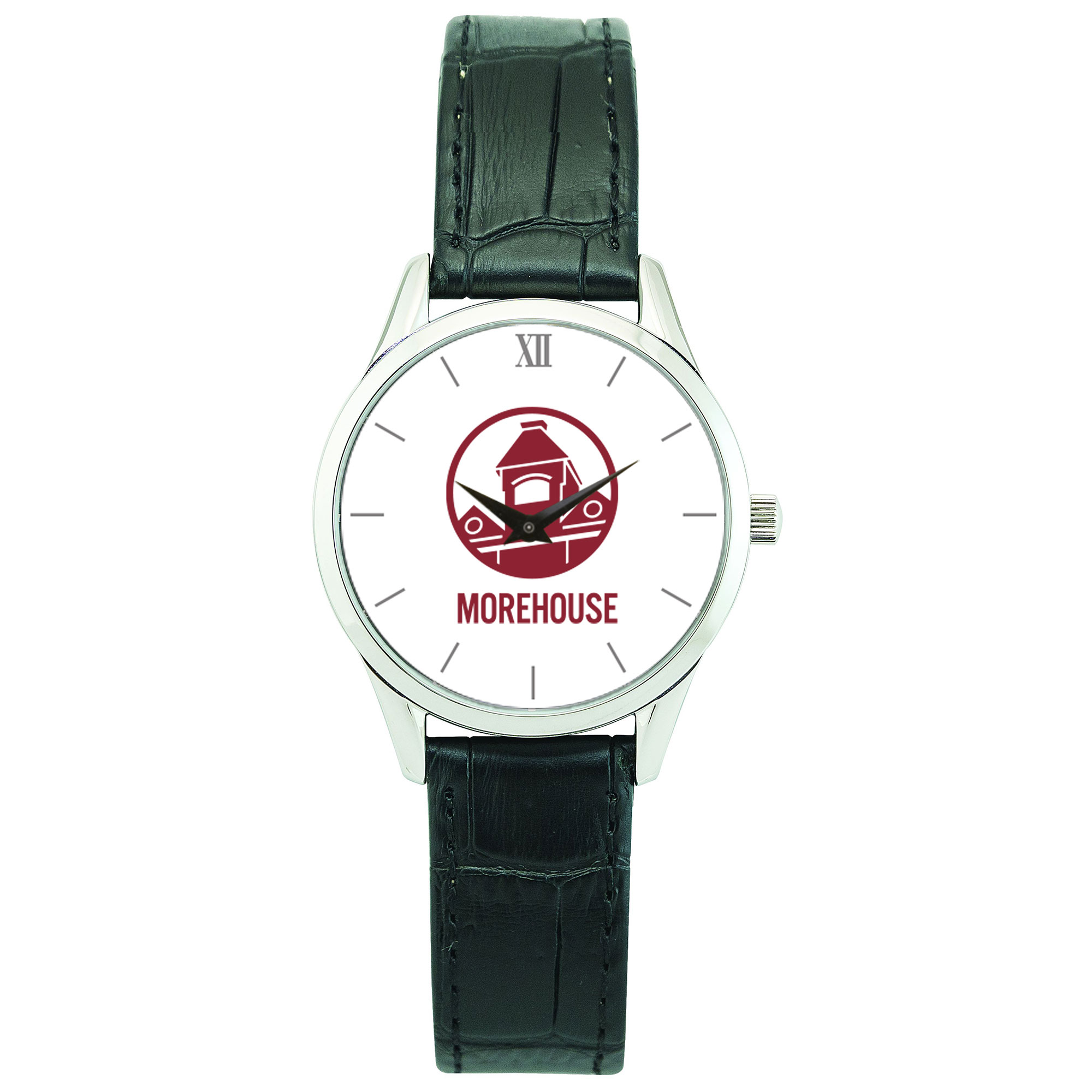 Women's  Silver Morehouse Maroon Tigers Stainless Steel Wristwatch