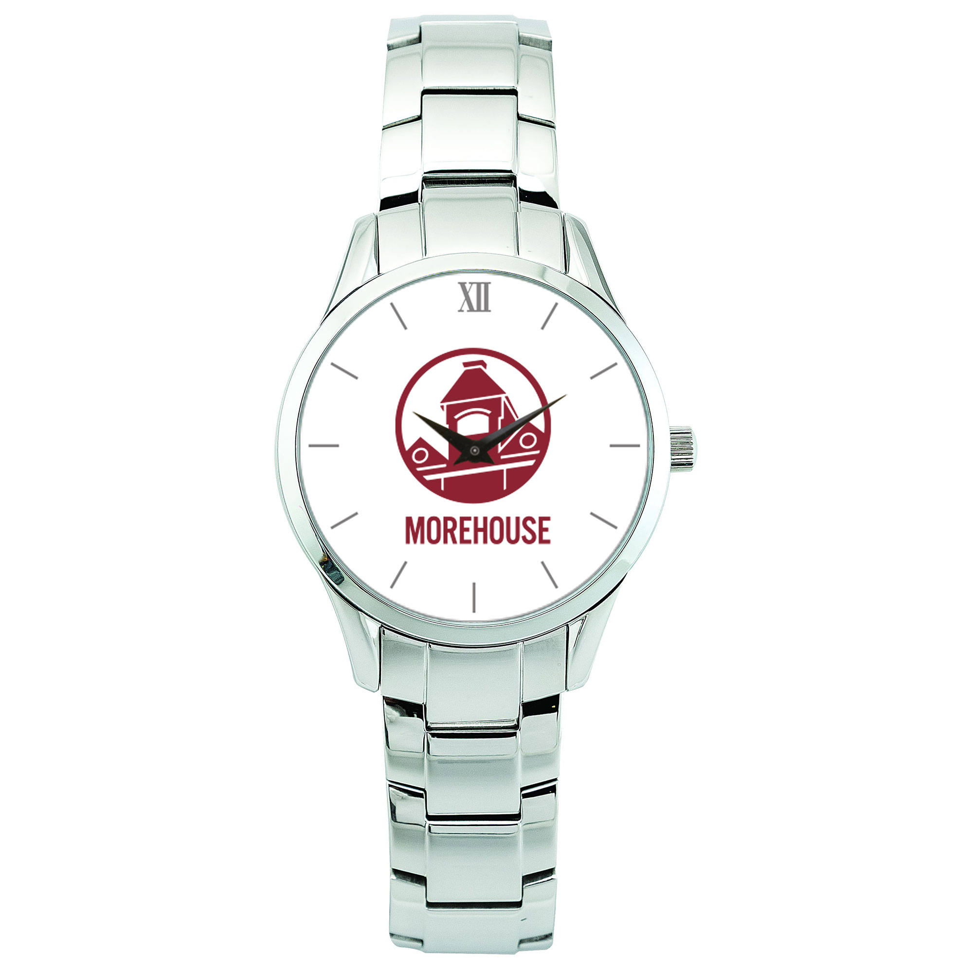 Women's  Silver Morehouse Maroon Tigers Stainless Steel Wristwatch