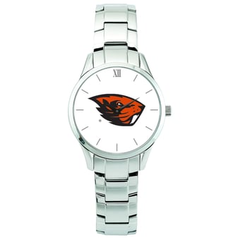 Women's  Silver Oregon State Beavers Stainless Steel Wristwatch