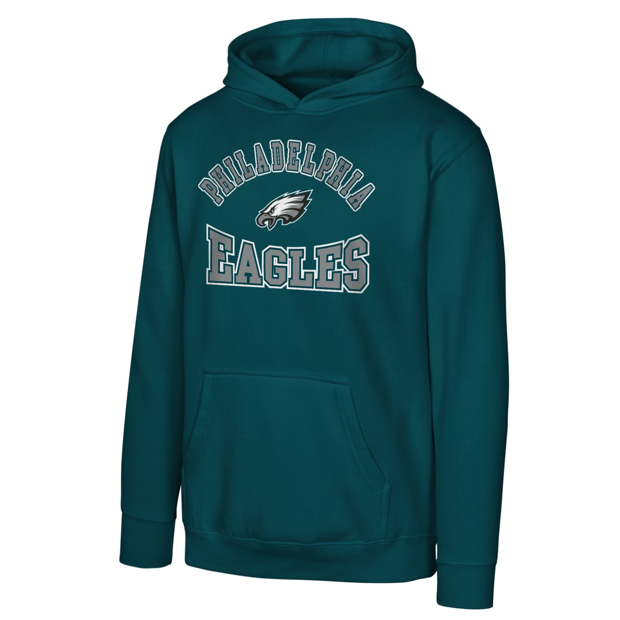 Youth Midnight Green Philadelphia Eagles Home Town Pullover Fleece Hoodie: retailer-supplied image