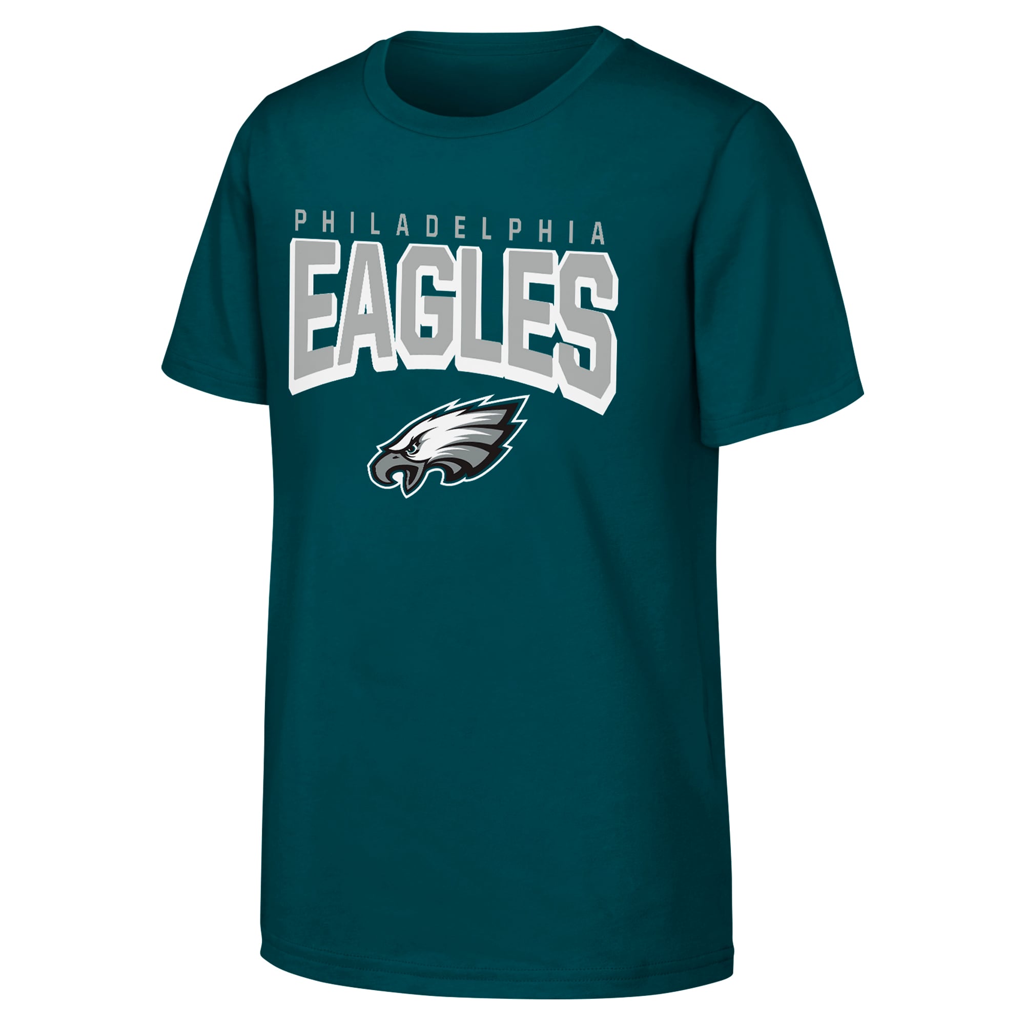 Youth Midnight Green Philadelphia Eagles On The Block T-Shirt: retailer-supplied image
