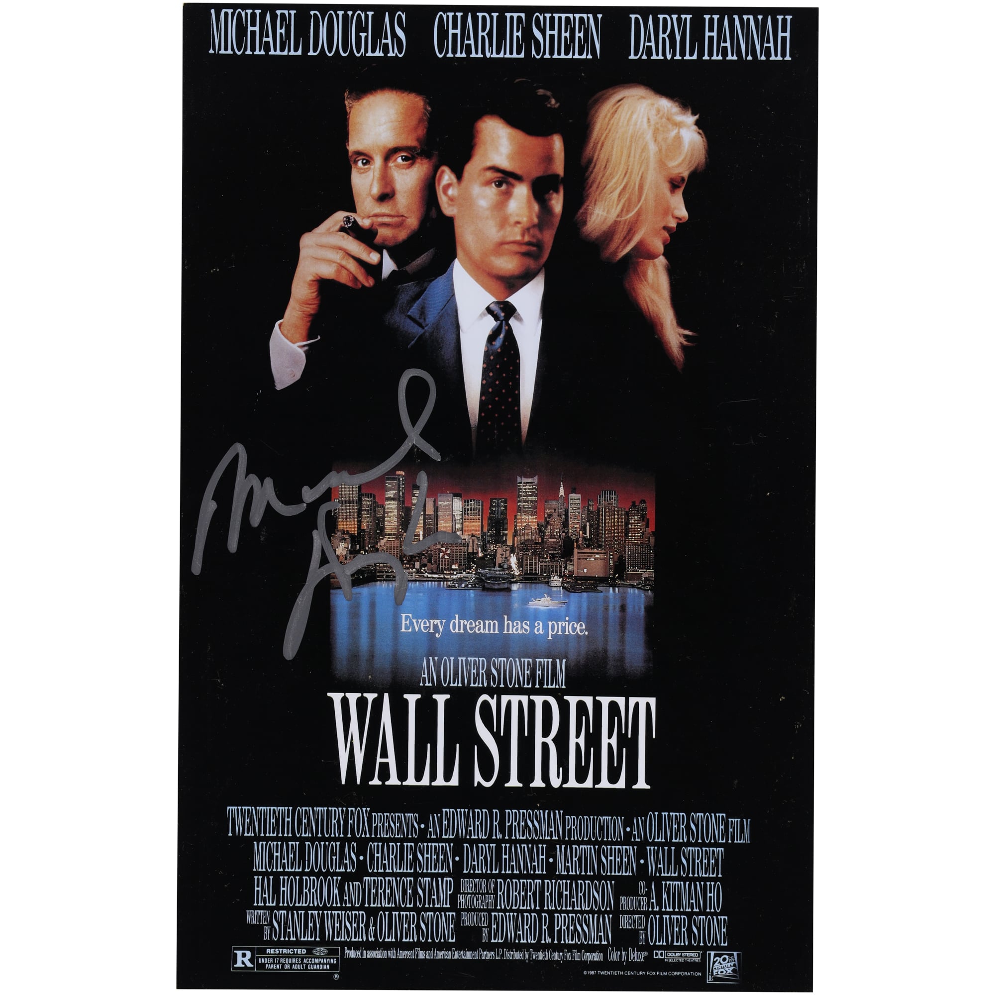 Michael Douglas Wall Street Autographed 11" x 17" Movie Poster