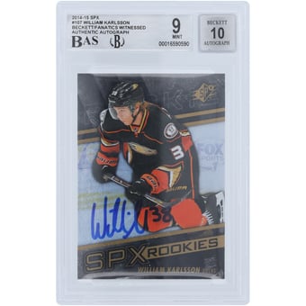 William Karlsson Anaheim Ducks Autographed 2014-15 Upper Deck SPX Rookies #107 Beckett Fanatics Witnessed Authenticated /10 Rookie Card