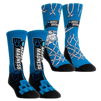 Youth Rock Em  Blue NCAA Merchandise 2024 NCAA Men's Basketball Tournament March Madness Two-Pack Crew Socks Set