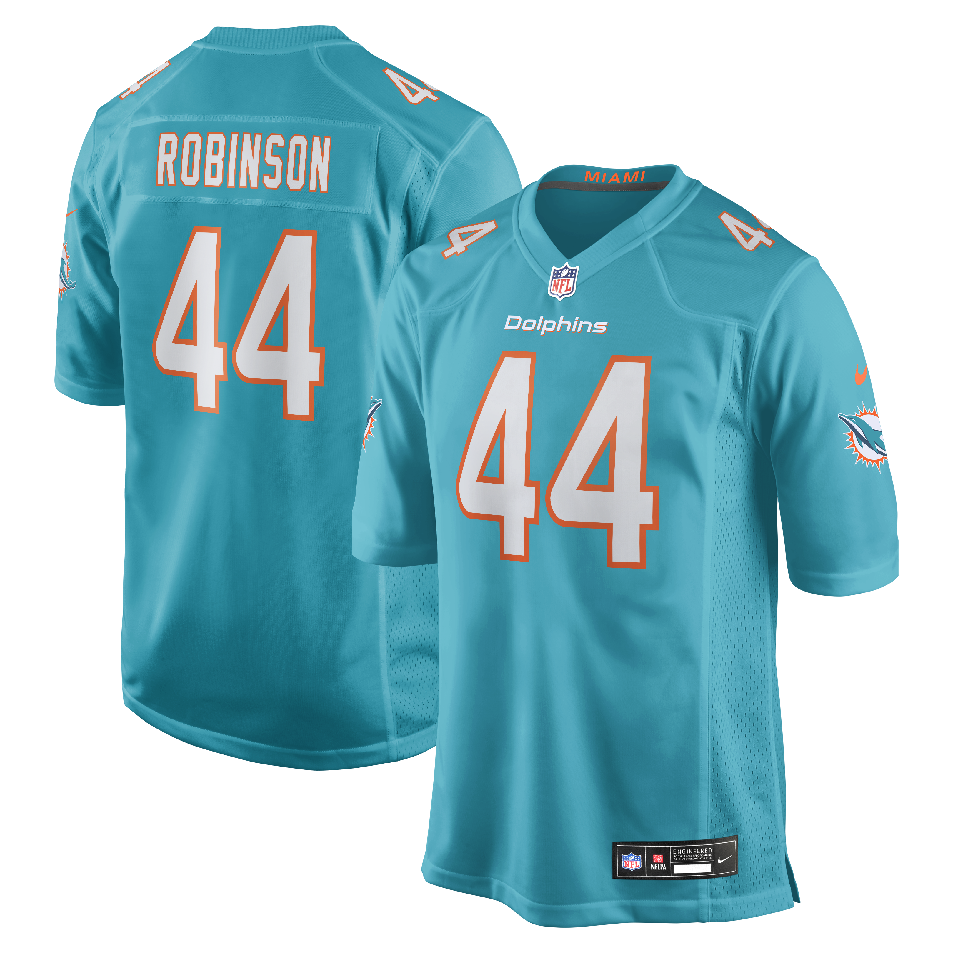 Men's Nike Chop Robinson Aqua Miami Dolphins Player Game Jersey