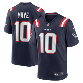 Men's Nike Drake Maye Navy New England Patriots  Player Game Jersey
