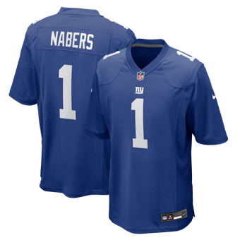 Men's Nike Malik Nabers Royal New York Giants  Player Game Jersey