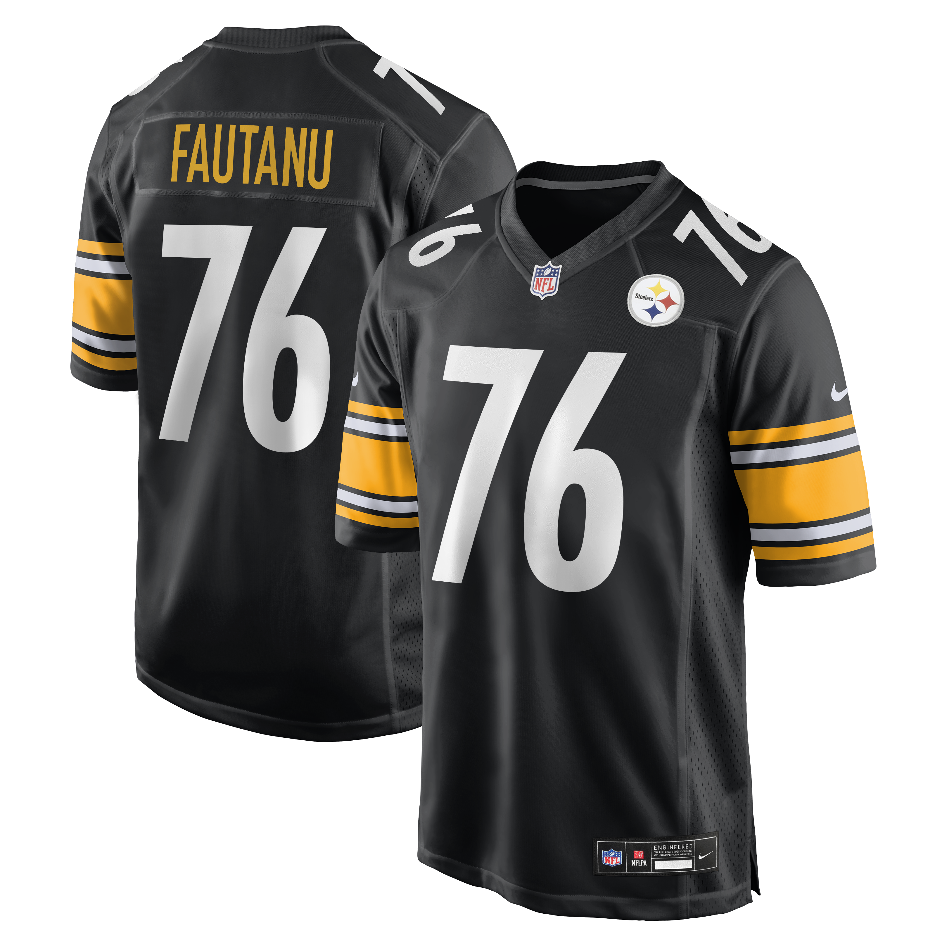 Men's Nike Troy Fautanu Black Pittsburgh Steelers Player Game Jersey