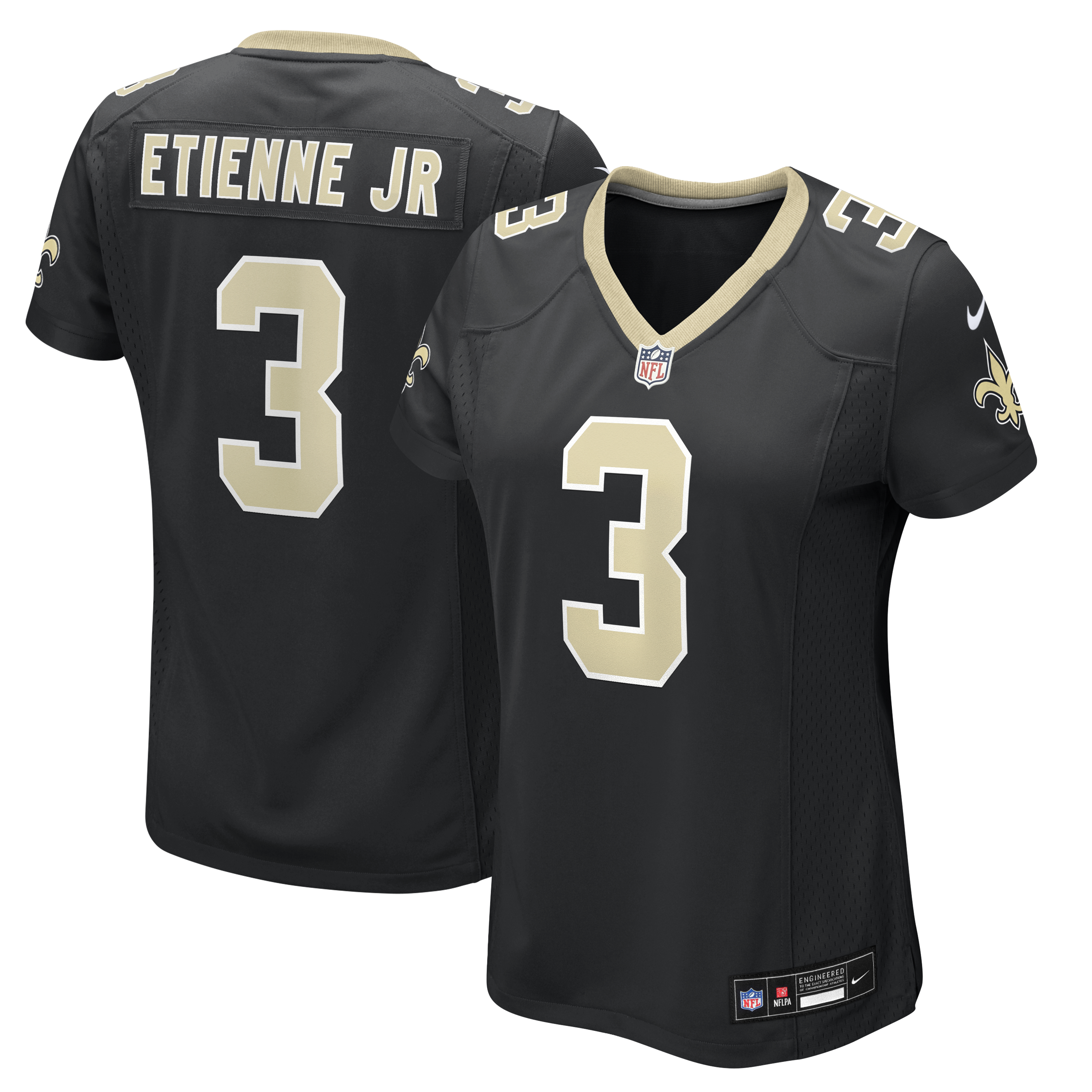 Women's Nike Travis Etienne Jr Black New Orleans Saints Team Game Jersey