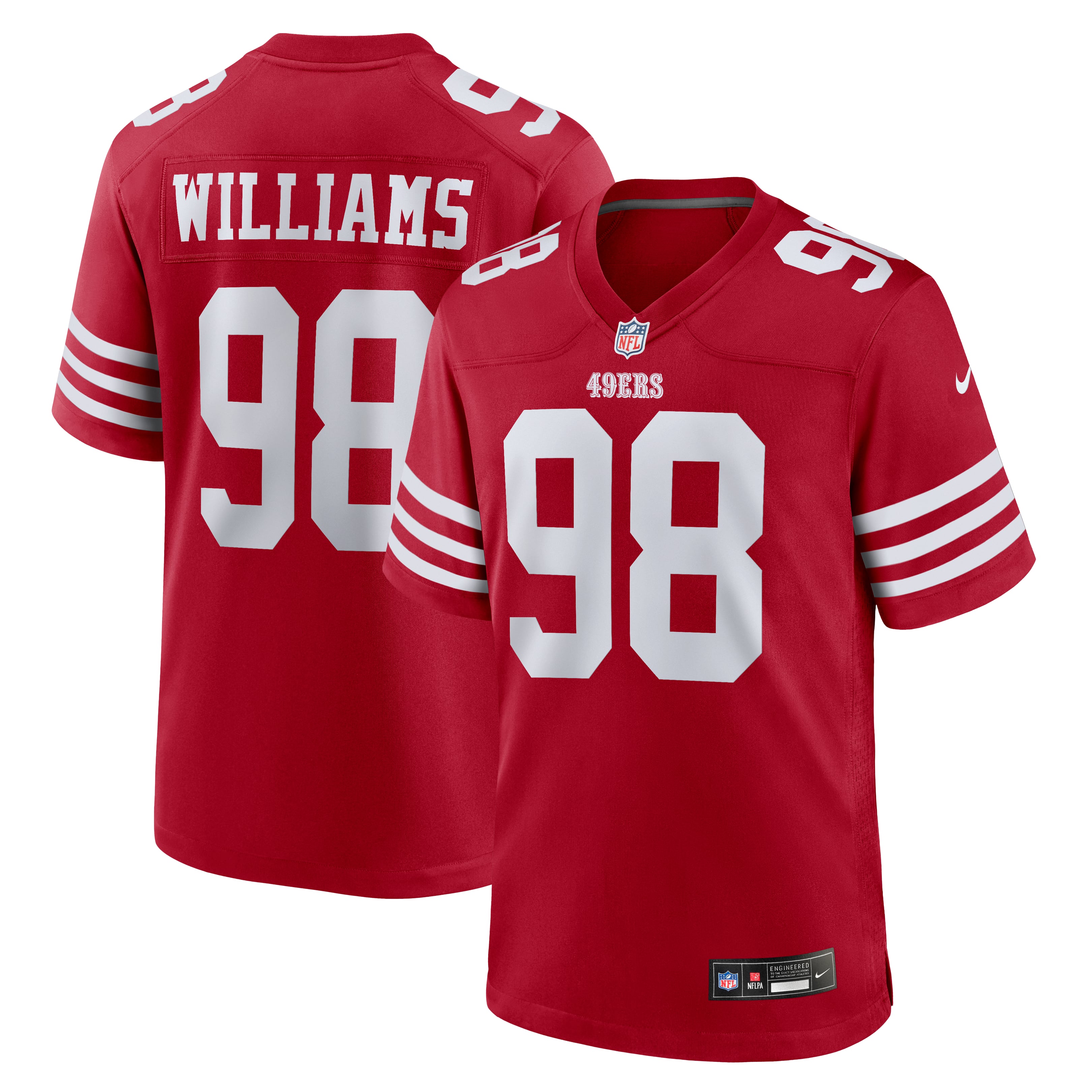 Men's Nike Mykel Williams Scarlet San Francisco 49ers Game Player Jersey
