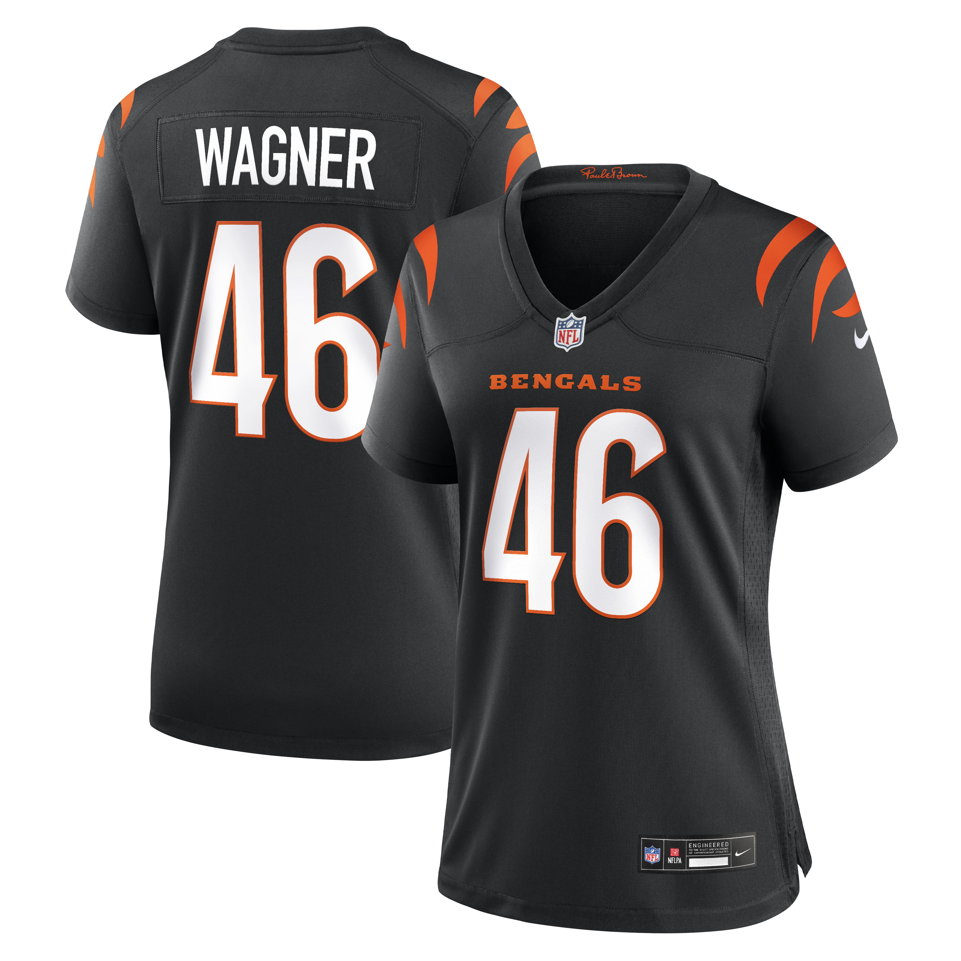 Women's Nike Will Wagner Black Cincinnati Bengals Team Game Jersey