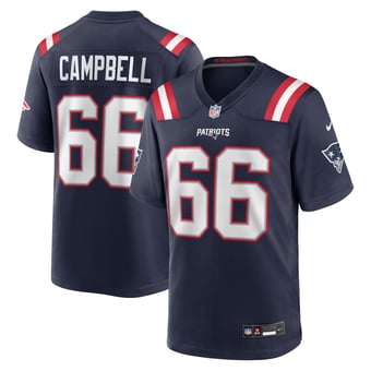 Men's Nike Will Campbell Navy New England Patriots Team Game Jersey