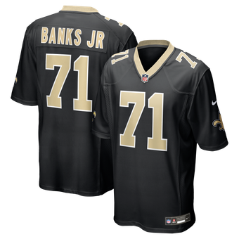 Men's Nike Kelvin Banks Jr. Black New Orleans Saints Game Player Jersey