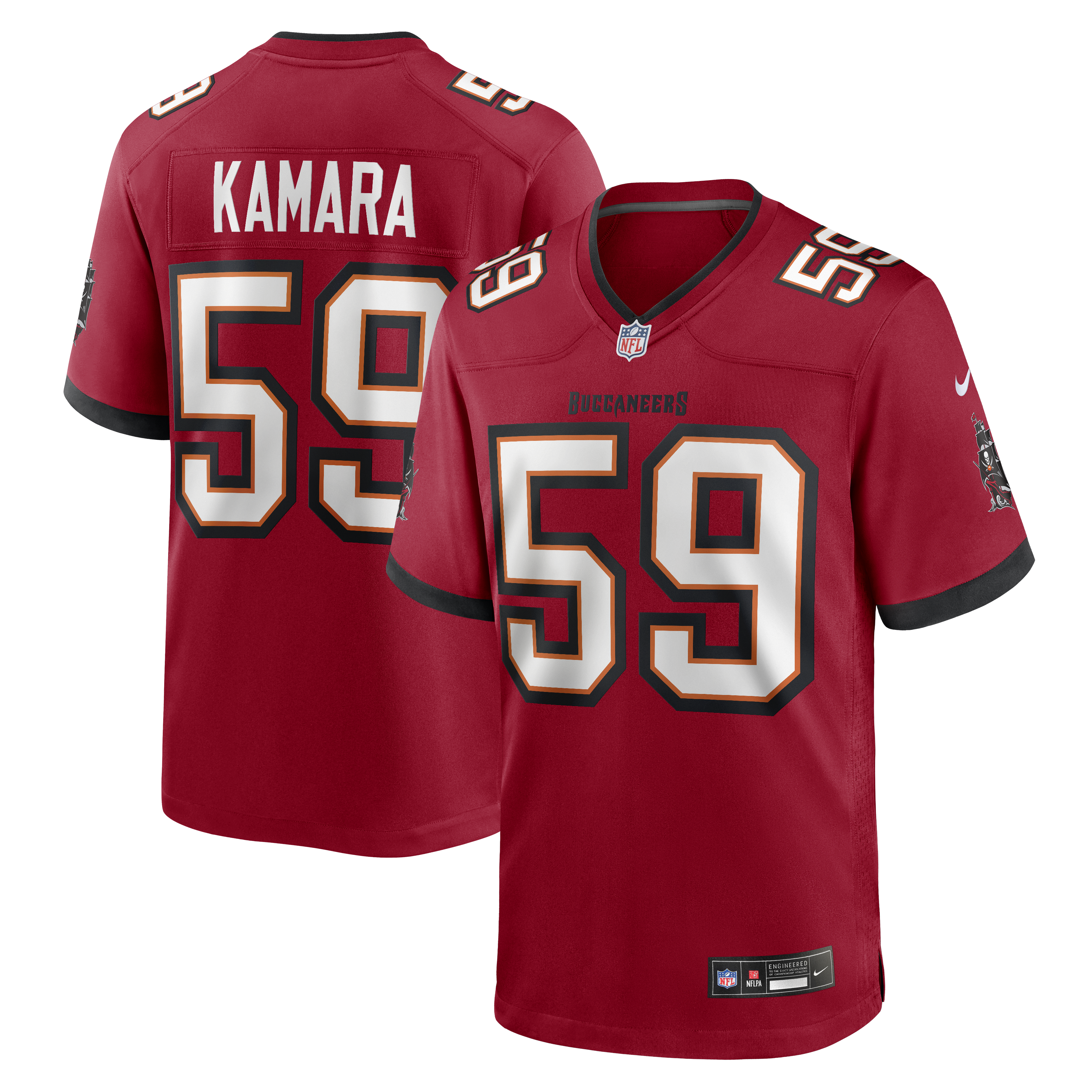 Men's Nike Mohamed Kamara Red Tampa Bay Buccaneers Team Game Jersey