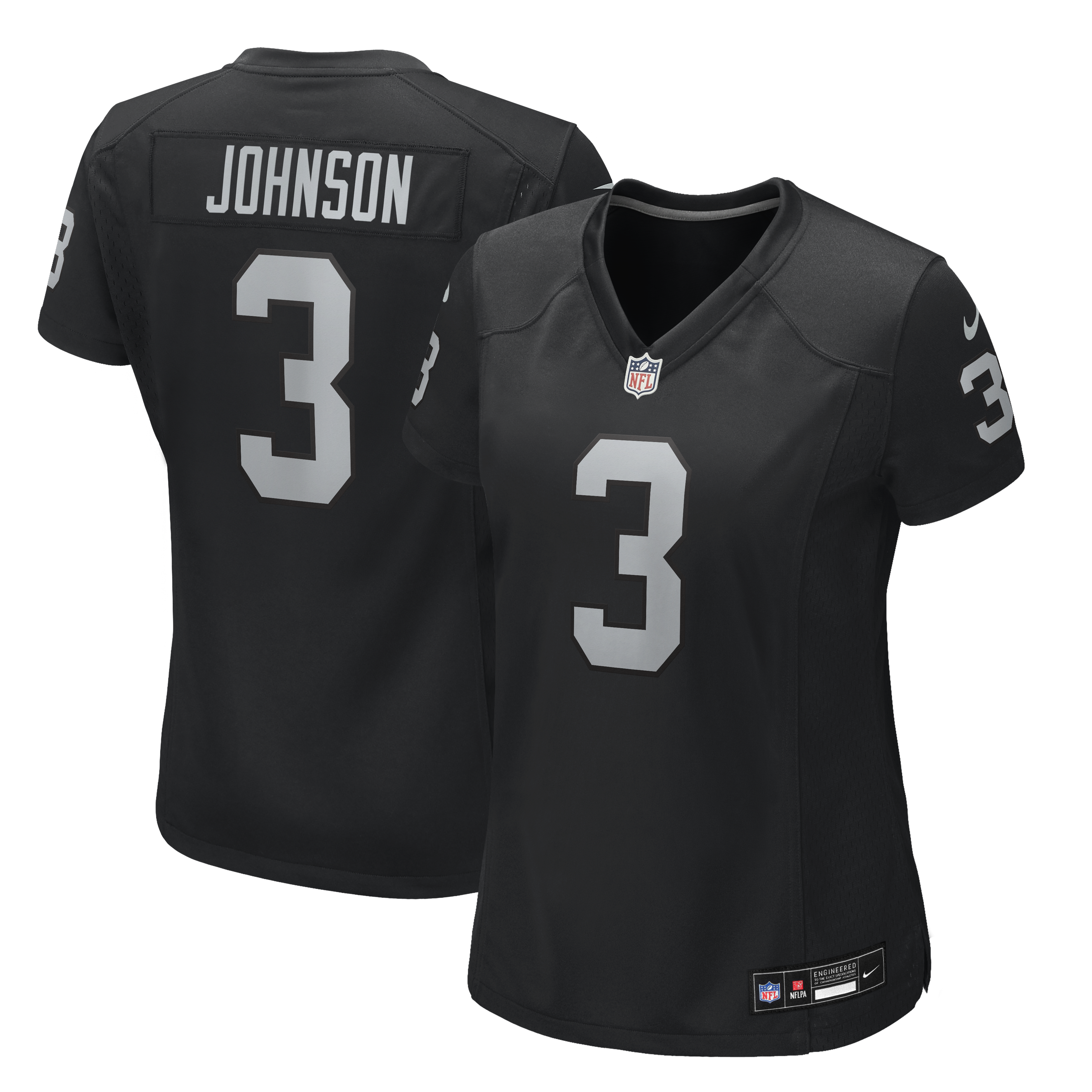Women's Nike Taron Johnson Black Las Vegas Raiders Team Game Jersey