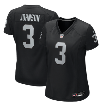 Women's Nike Taron Johnson Black Las Vegas Raiders Team Game Jersey