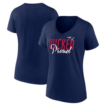 Women's Navy New England Patriots Defensive Stand V-Neck T-Shirt