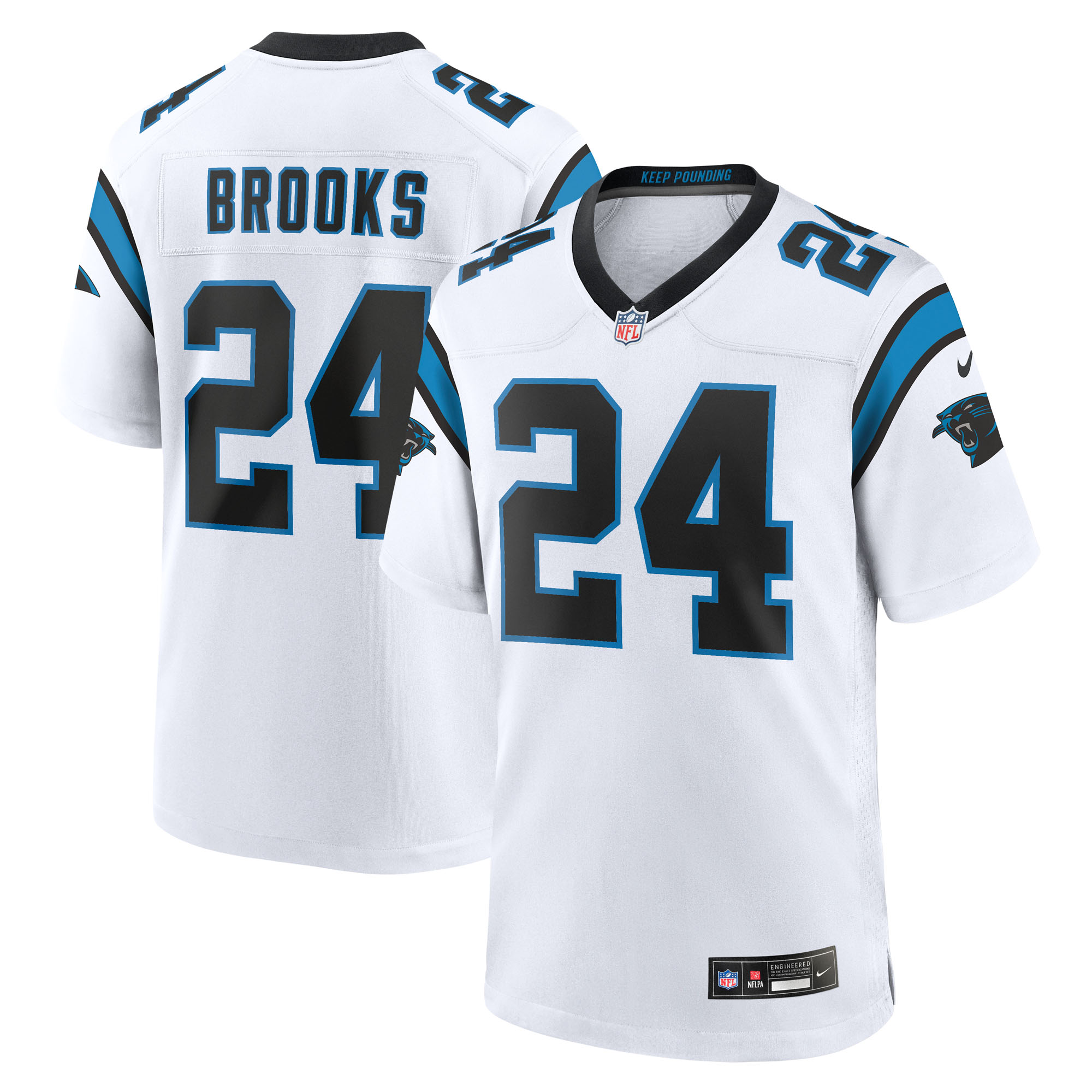Men's Nike Jonathon Brooks White Carolina Panthers Game Jersey