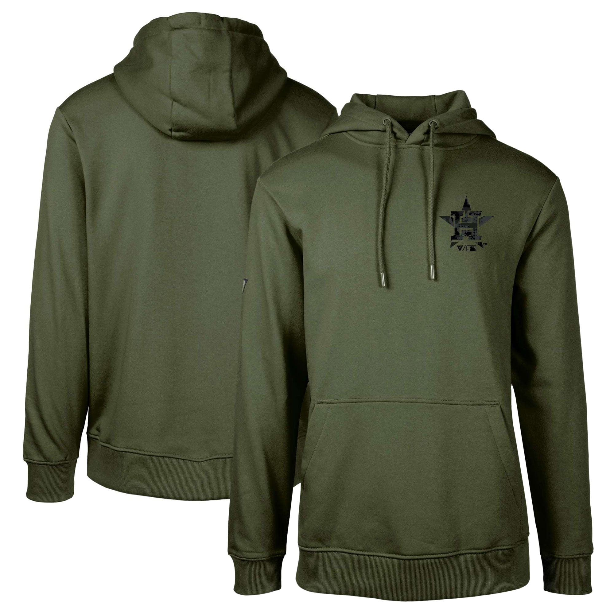 Men's Levelwear Green Houston Astros Podium Digital Camo Pullover Hoodie