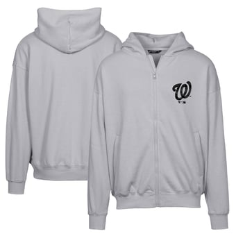 Men's Levelwear Gray Washington Nationals Uphill Digital Camo Full-Zip Hoodie