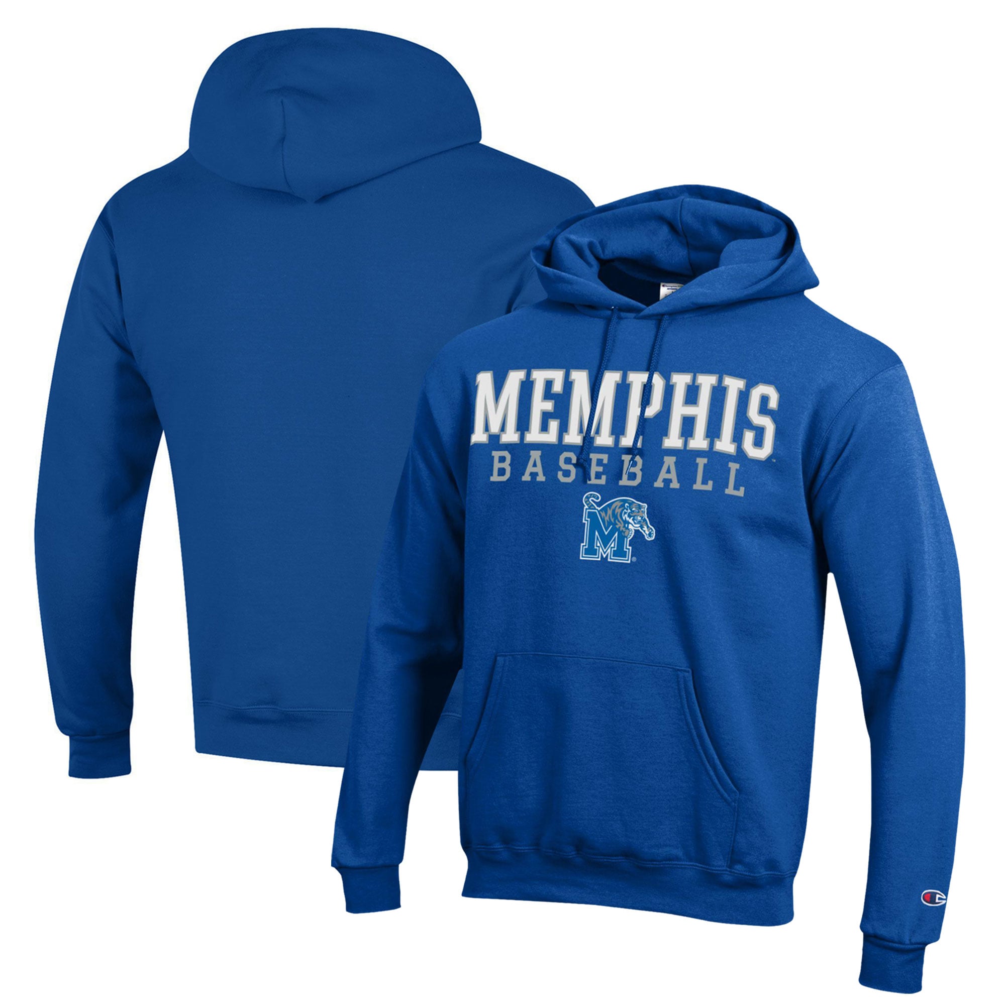 Men's Champion  Royal Memphis Tigers Stack Baseball Powerblend Pullover Hoodie