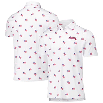 Men's Antigua White Atlanta Braves Americana Polo