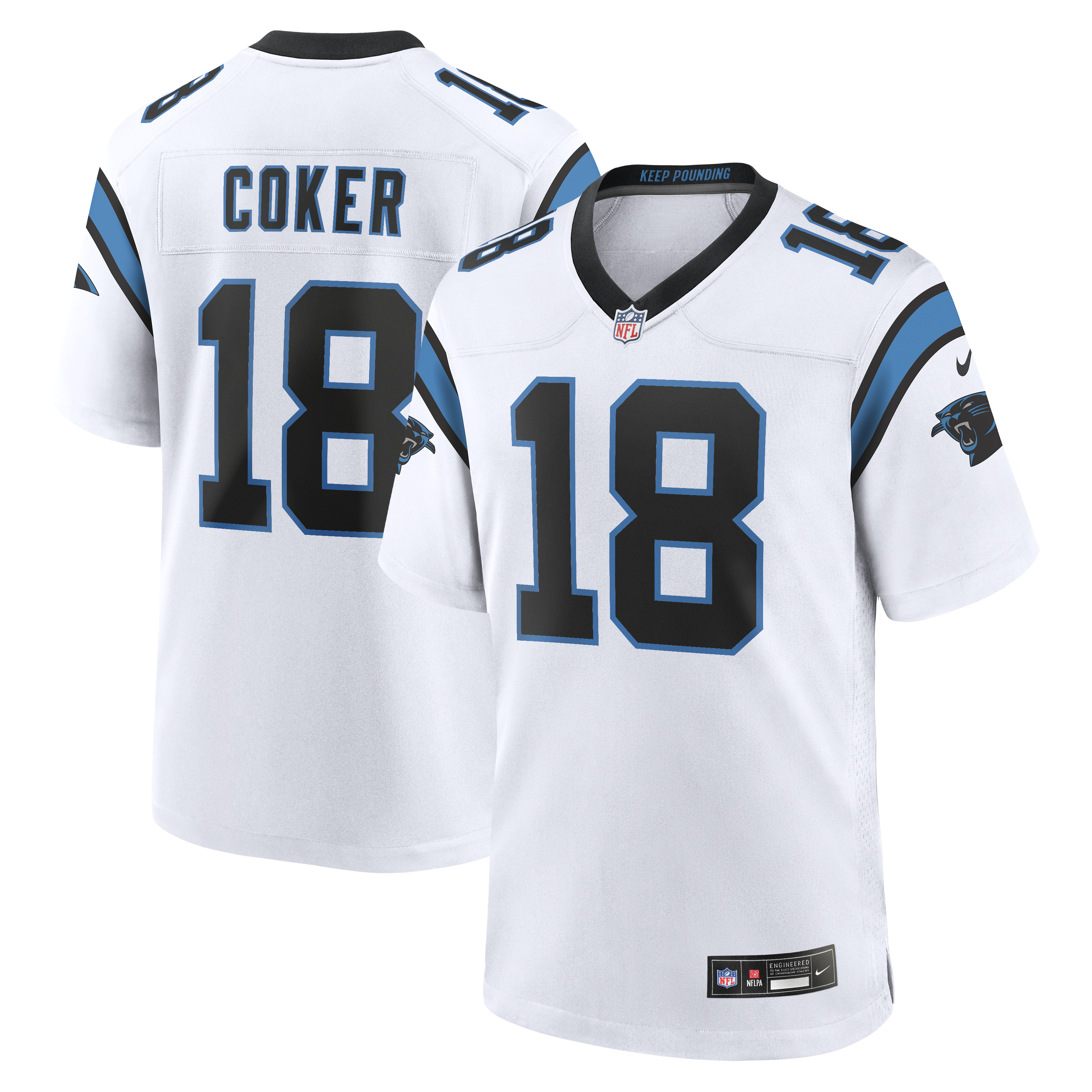 Men's Nike Jalen Coker White Carolina Panthers Game Jersey