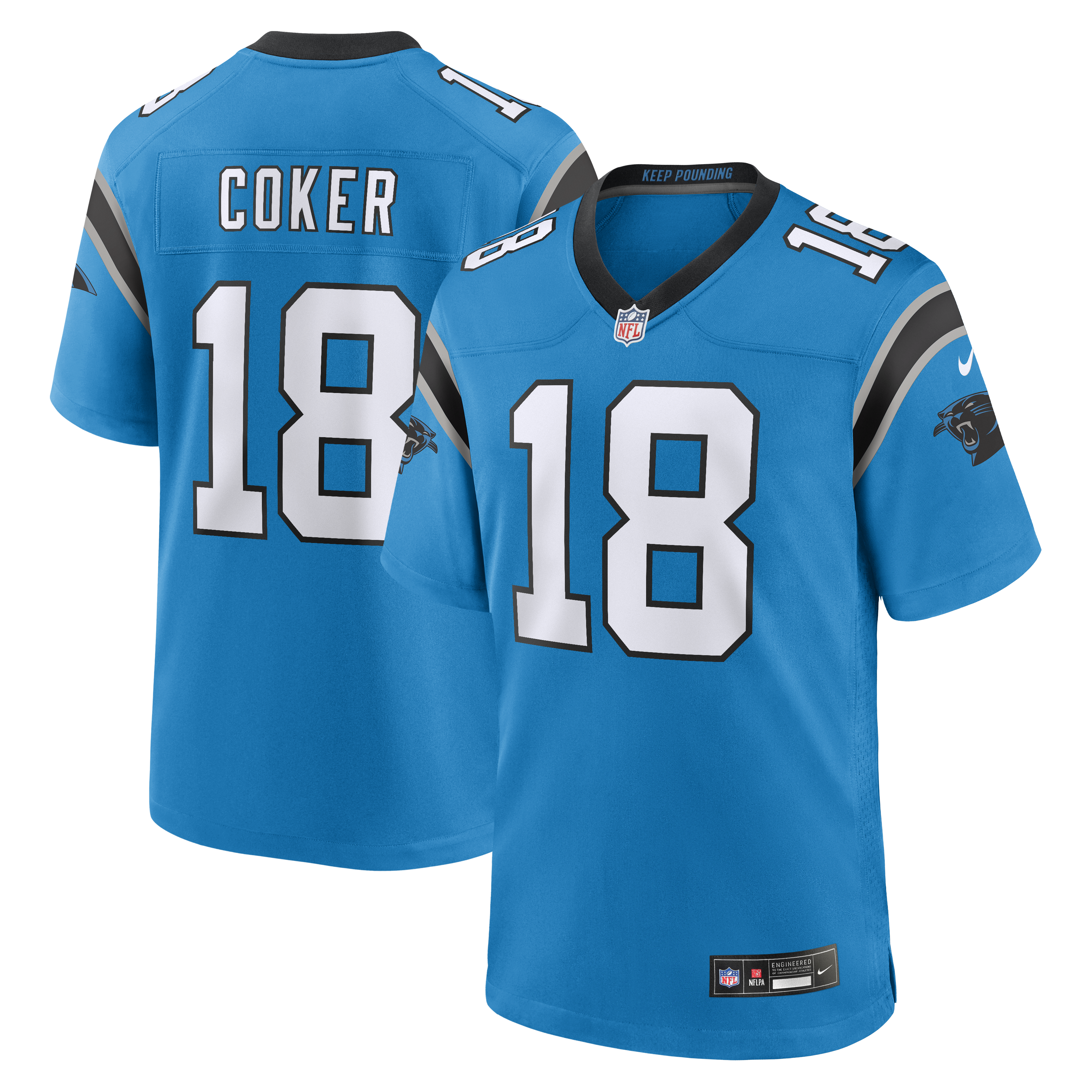 Men's Nike Jalen Coker Blue Carolina Panthers Alternate Game Jersey
